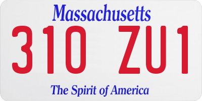MA license plate 310ZU1