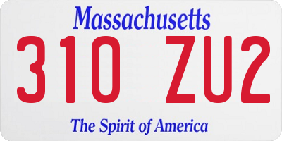 MA license plate 310ZU2