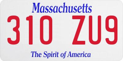 MA license plate 310ZU9