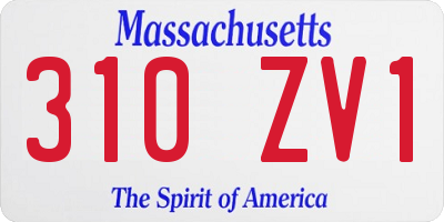MA license plate 310ZV1