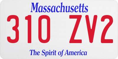 MA license plate 310ZV2