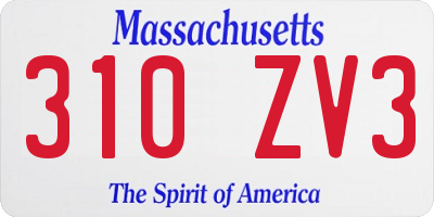 MA license plate 310ZV3
