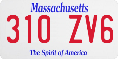 MA license plate 310ZV6