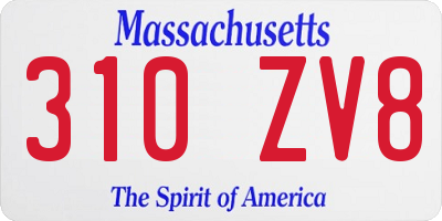 MA license plate 310ZV8