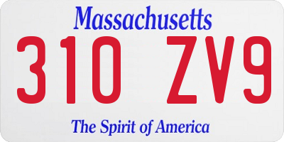 MA license plate 310ZV9