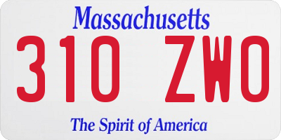 MA license plate 310ZW0