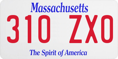 MA license plate 310ZX0