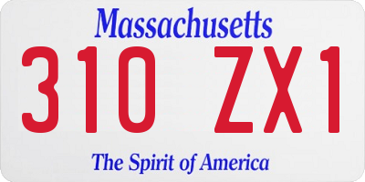MA license plate 310ZX1