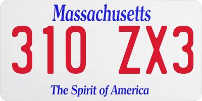 MA license plate 310ZX3