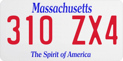 MA license plate 310ZX4