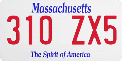 MA license plate 310ZX5
