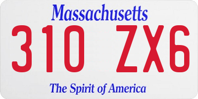MA license plate 310ZX6