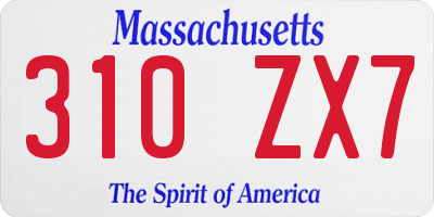 MA license plate 310ZX7