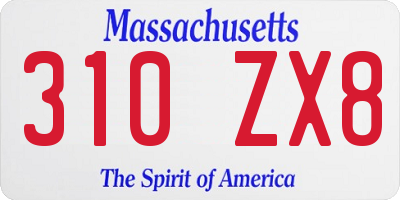 MA license plate 310ZX8