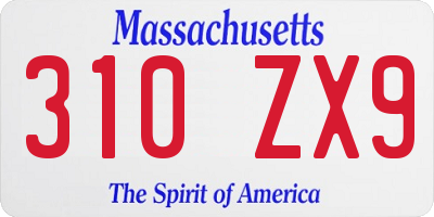 MA license plate 310ZX9
