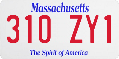 MA license plate 310ZY1