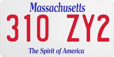MA license plate 310ZY2