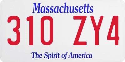 MA license plate 310ZY4