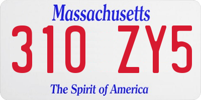 MA license plate 310ZY5