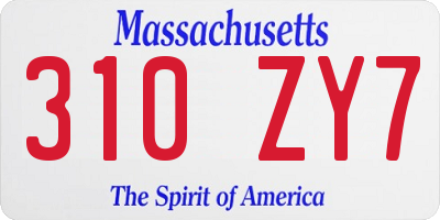 MA license plate 310ZY7