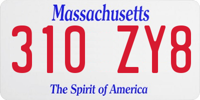 MA license plate 310ZY8