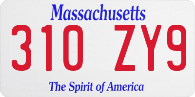 MA license plate 310ZY9