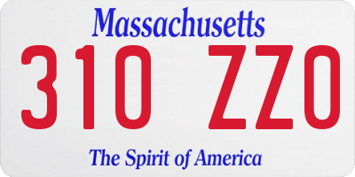 MA license plate 310ZZ0