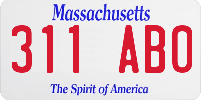 MA license plate 311AB0