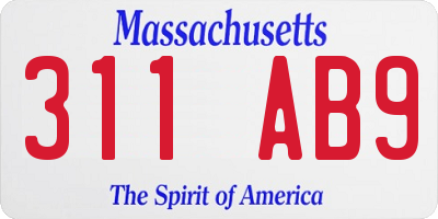 MA license plate 311AB9