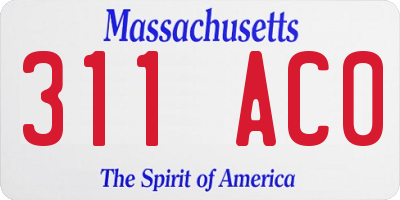 MA license plate 311AC0