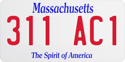 MA license plate 311AC1
