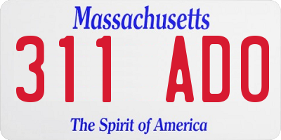 MA license plate 311AD0