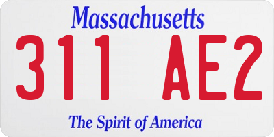 MA license plate 311AE2