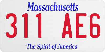 MA license plate 311AE6