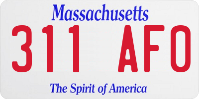 MA license plate 311AF0