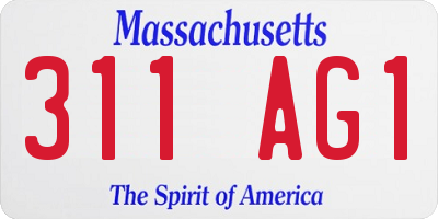 MA license plate 311AG1