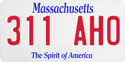MA license plate 311AH0
