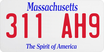 MA license plate 311AH9
