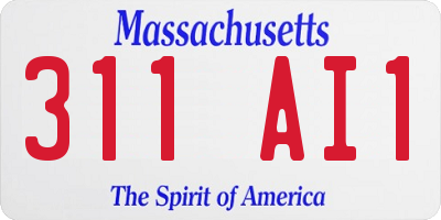 MA license plate 311AI1