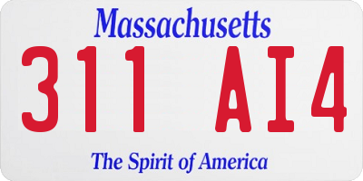 MA license plate 311AI4