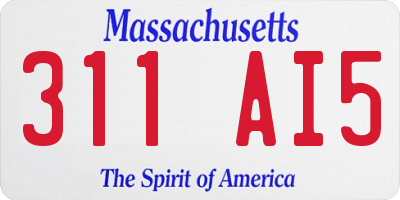 MA license plate 311AI5