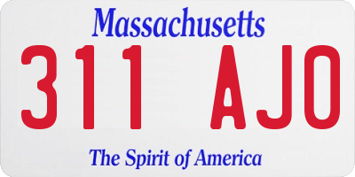 MA license plate 311AJ0