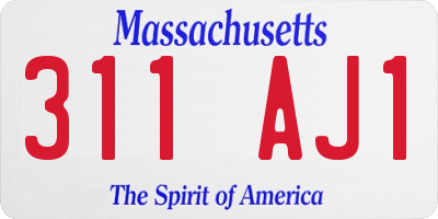 MA license plate 311AJ1