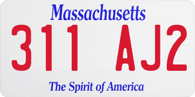 MA license plate 311AJ2