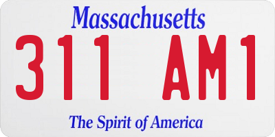 MA license plate 311AM1
