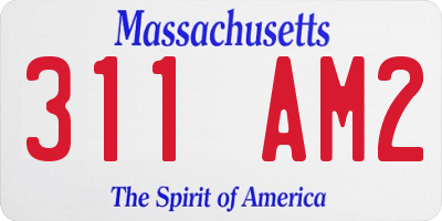 MA license plate 311AM2