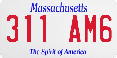 MA license plate 311AM6