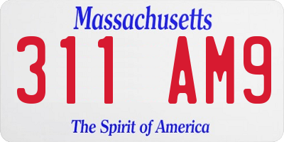 MA license plate 311AM9