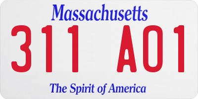 MA license plate 311AO1