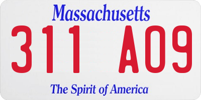 MA license plate 311AO9